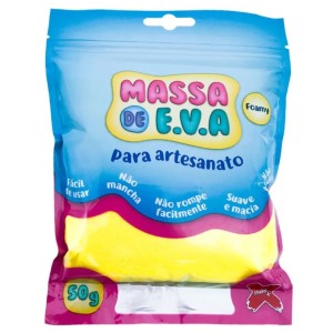 MASSA DE E.V.A FOAMY PARA ARTESANATO 50G AMARELO LIMÃO MAKE+