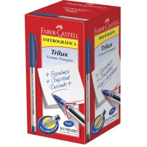 CANETA ESFEROGRÁFICA TRILUX 032 1.0 AZUL 50 UNIDS FABER-CASTELL