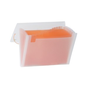 PASTA SANFONADA A4 C/ 12 DIVISÕES COLOR NEON LARANJA YES