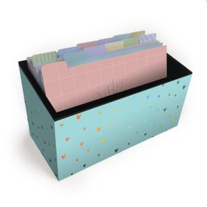 FICHÁRIO DE MESA C/ 12 DIV. CORAÇÕES HOLOGRÁFICOS FINA IDEIA