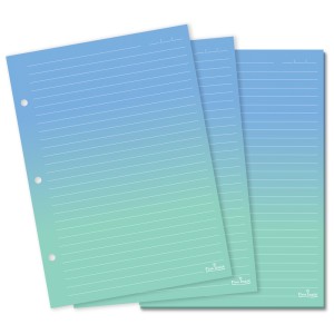 REFIL DEGRADÊ VERDE PAUTAS BRANCAS 50 FOLHAS FINA IDEIA