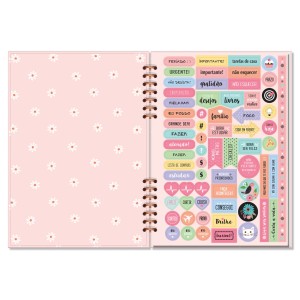 PLANNER COMPACTO MENSAL MARGARIDAS FINA IDEIA