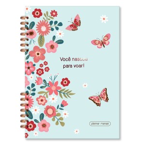 PLANNER COMPACTO MENSAL BORBOLETAS FINA IDEIA