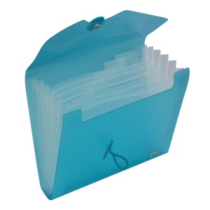 PASTA SANFONADA MINI A6 C/ 5 DIVISÕES AZUL DAC