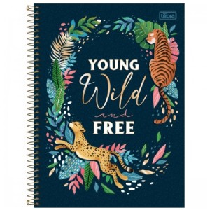 CADERNO ESPIRAL CD UNIV 1M JUNGLE HEART 80 FLS TILIBRA