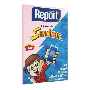 PAPEL SULFITE A4 100 FLS ROSA REPORT