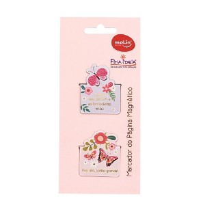 MARCADOR DE PÁGINA MAGNÉTICO BORBOLETAS 2 UNID MOLIN