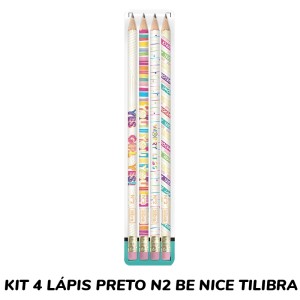 KIT 4 LÁPIS PRETO N2 BE NICE TILIBRA
