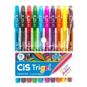 CANETA GEL TRIGEL 10 CORES FASHION 1.0 CIS