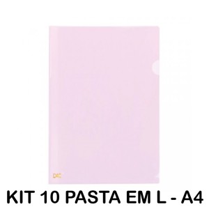 PASTA EM L A4 BREEZE ROSA PASTEL 10 UNID DAC.