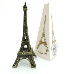 ENFEITE TORRE EIFFEL PARIS 13CM METAL OURO ESCOVADO