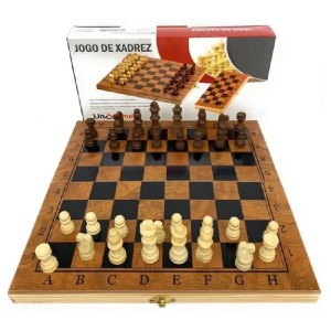 JOGO DE XADREZ DOBRÁVEL EM MADEIRA UNIHOME