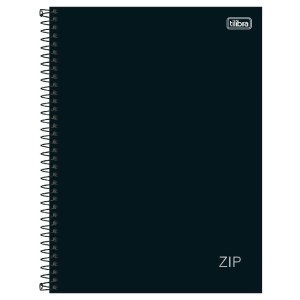 CADERNO ESPIRAL CD UNIV 10M ZIP PRETO 160 FLS TILIBRA