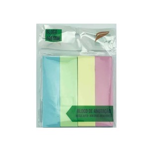 BLOCO ADESIVO ANOTAÇÃO 4 CORES 100 FLS