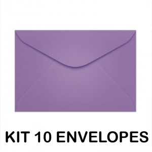 KIT 10 ENVELOPES COLORIDO 72X108MM LILÁS