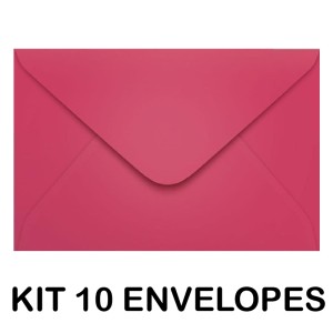 KIT 10 ENVELOPES COLORIDO 160X235MM PINK