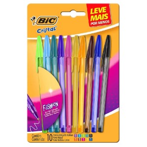 CANETA ESFEROGRÁFICA BIC FASHION 1,2 C/10 CORES