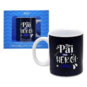 CANECA CERÂMICA MEU PAI MEU HÉROI GOLDEN MAYA