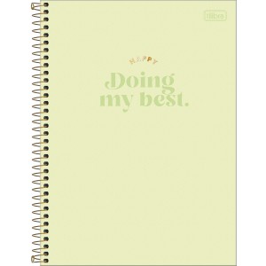 CADERNO ESPIRAL CAPA PLAST COLEGIAL 1M HAPPY VD 80F TILIBRA