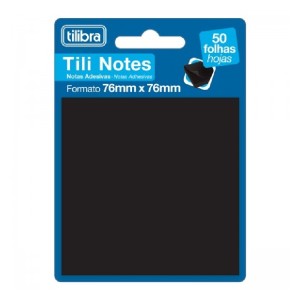 BLOCO ADESIVO TILI NOTES 76X76MM 100 FLS PRETO TILIBRA