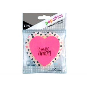 NOTAS AUTOADESIVAS POP OFFICE  LOVE 4C 100 UNIDS TRIS