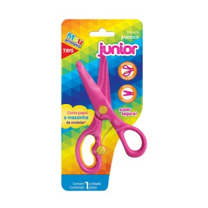 TESOURA ESCOLAR PLÁSTICA JUNIOR C/ MOLA TRIS