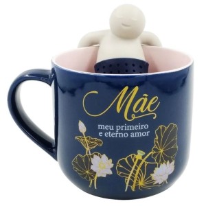 CANECA COM INFUSOR MÃE MEU PRIMEIRO AMOR 350ML ZONACRIATIVA