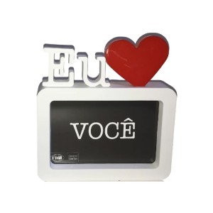 PORTA RETRATO EU AMO VOCÊ 15X10 BRANCO