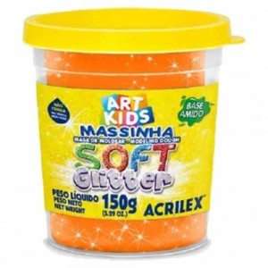 MASSINHA DE MODELAR SOFT GLITTER 150G LARANJA 225 ACRILEX