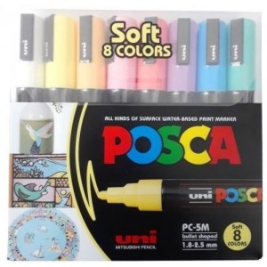 CANETA POSCA SOFT PC-5M EST C/ 8 CORES UNI