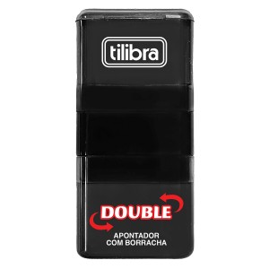 APONTADOR 1 FURO COM DEPÓSITO E BORRACHA DOUBLE TILIBRA