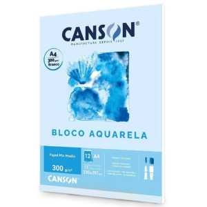 BLOCO AQUARELA 12FLS A4 300G CANSON