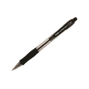 CANETA SUPER GRIP RETRÁTIL 1.0 PRETO PILOT