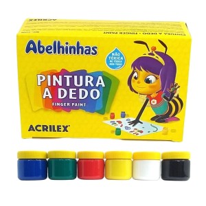 PINTURA A DEDO 6 CORES 30ML ACRILEX