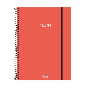 CADERNO ESPIRAL CAPA PLAST UNIV 1M NEON LARANJA 80F TILIBRA