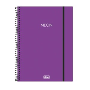 CADERNO ESPIRAL CAPA PLAST UNIV 1M NEON ROXO 80FLS TILIBRA
