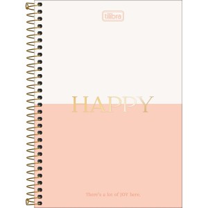 CADERNO ESPIRAL 1/4 CD 80FLS HAPPY TILIBRA