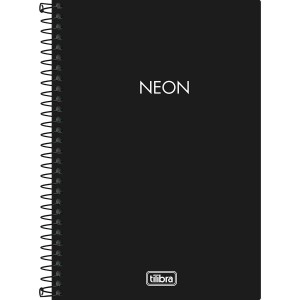 CADERNO ESP CPP 1/4 C/P NEON PRETO PAUTADO 80 FLS TILIBRA