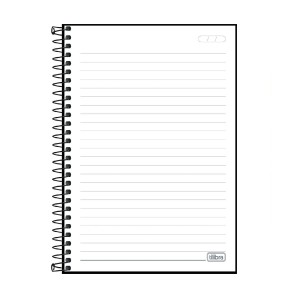 CADERNO ESP CPP 1/4 C/P NEON PRETO PAUTADO 80 FLS TILIBRA