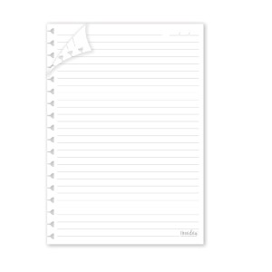 REFIL FOLHAS REMOVÍVEIS PAUTADAS 40 FOLHAS FINA IDEIA