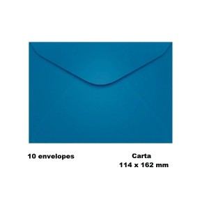 KIT 10 ENVELOPES COLORIDO 114X162MM AZUL ROYAL