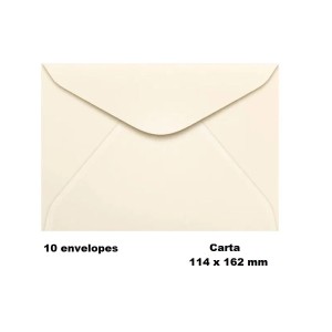 KIT 10 ENVELOPES COLORIDO 114X162MM CREME