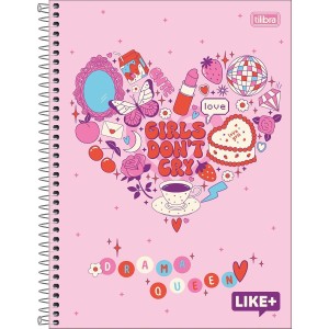 CADERNO ESPIRAL UNIVERSITÁRIO CD 1M 96FLS LIKE FEM TILIBRA