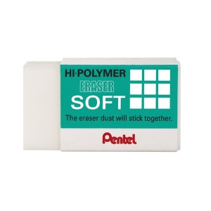 BORRACHA HI-POLYMER SOFT GRANDE BRANCA PENTEL