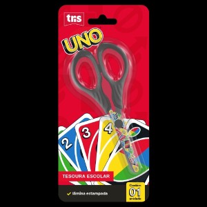 TESOURA ESCOLAR LÂMINA DECORADA 13CM UNO TRIS