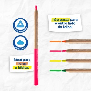 LAPIS MARCA-TEXTO FLUO 4 CORES TRIS