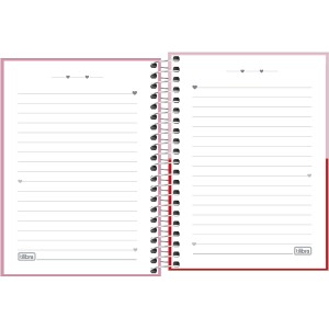 CADERNETA ESPIRAL CAPA DURA 1/8 LOVE PINK 80 FOLHAS TILIBRA