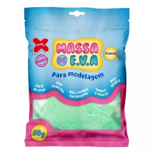 MASSA DE E.V.A FOAMY PARA ARTESANATO 50G VERDE CLARO MAKE+