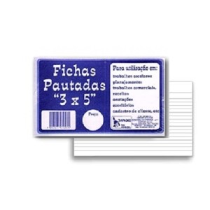 BLOCO DE FICHAS PAUTADAS 3X5 TAMOIO