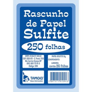 BLOCO RASCUNHO DE PAPEL SULFITE 109X156 250 FOLHAS TAMOIO